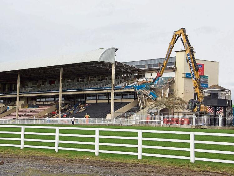 Work begins on demolishing the Curragh racecourse grandstand