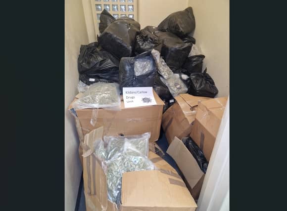 ABOVE: The suspected drugs haul. Photograph provided by An Garda Síochána