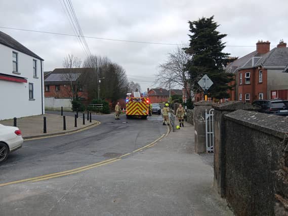 Fire service personnel in Naas today