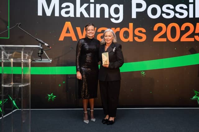 Pictured (L to R) is Alice Jennison Group D&I Specialist at BAM and accepting her award is Michelle O’Connor