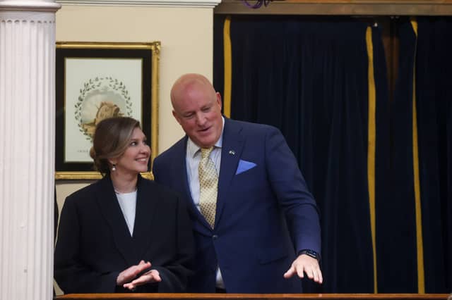 Ukrainian First Lady Olena Zelenska and Sen Aubrey McCarthy