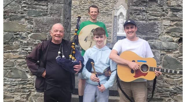 Caption left to right front: Francis T Kirke, Alex Hughes and James Tooher with Cormac O' Shea at back