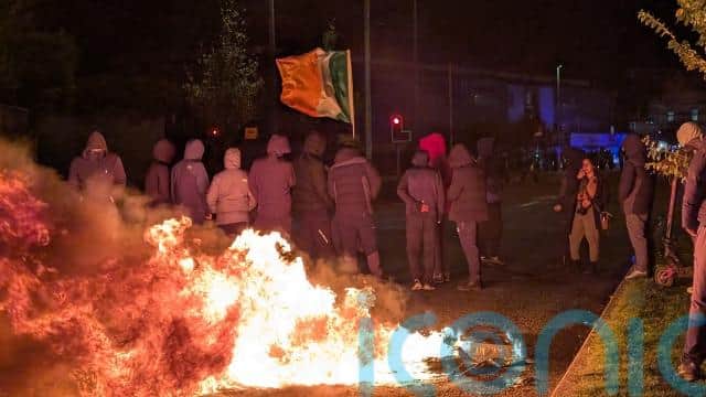 Meanwhile, the garda helicopter overhead was targeted with lasers.