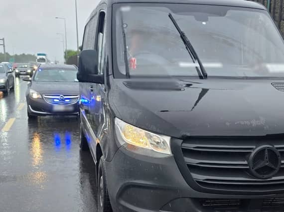 Gardaí in Kildare fine motorist who was ‘dangerously whizzing past traffic’. Photograph credit: Garda Traffic via X