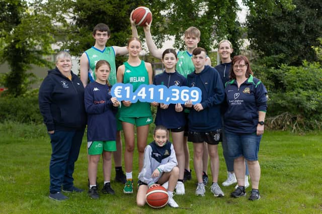 Members of the Liffey Celtics Basketball team in Leixlip share in over €1.4 million donation to Irish organisations as part of the matching grant program