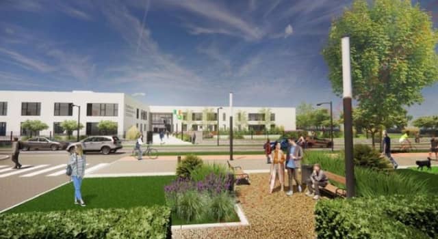 A 3D image showing the plans for Curragh Community College (File photograph).