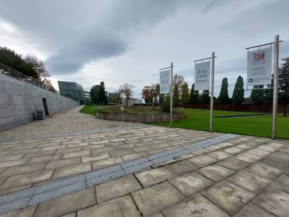 Kildare County Council's Áras Chill Dara headquarters. The building is located at Devoy Park in Naas.