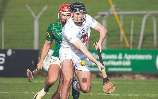 Kildare's Cathal Dowling shows nice first touch as he takes the sliotar on the run
