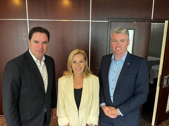 The call was made by Minister Martin Heydon (LEFT) and Cllr Kevin Duffy (RIGHT). Together they are pictured with Minister of State Josepha Madigan. Photograph supplied by Minister Heydon.