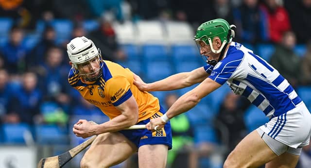 Liam Rushe of Na Fianna in action against Jack Sheridan of Naas during the AIB Leinster Club SHC semi-final ampionship semi-final at Laois Hire O'Moore Park. Photo: Sportsfile