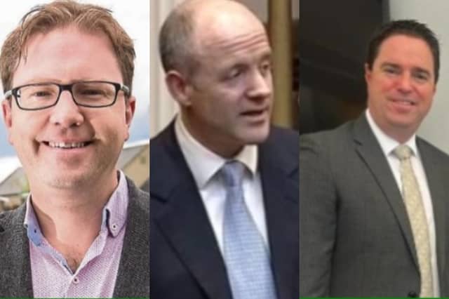 From left to right: James Lawless TD (Fianna Fáil), Dr Cathal Berry TD (Independent) and Martin Heydon TD (Fine Gael).