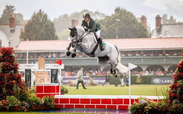 Cian O'Connor at the Dublin Horse Show 2022