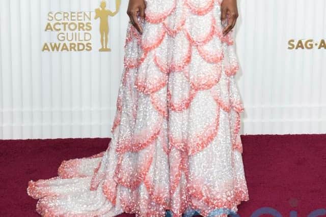 Irish actor Paul Mescal, nominated for his role in acclaimed film Aftersun, chose a sheer, black longline jacket embellished with floral and pearl detailing created by Dublin-born designer Simone Rocha.