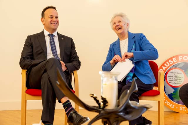 Taoiseach, Leo Varadkar, pictured with Sister Rita Minehan at Solas Bhríde Centre & Hermitages in Kildare