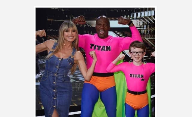 Aidan McCann (right) with judges Heidi Klum and Howie Mandel