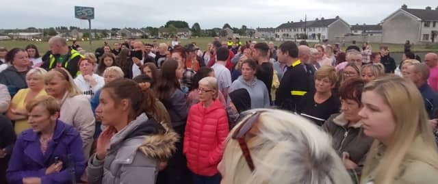 Concerned residents who attended the public meeting last month regarding proposed modular homes in Newbridge. The meeting resulted in the creation of the LHD Action Group.
