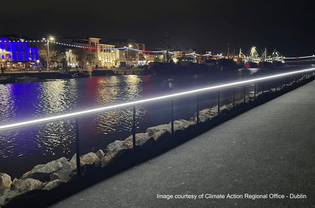Línte na Farraige art installation at Commodore John Barry Monument, Ballast Bank and Wexford Town Promenade. (Image credit: Climate Action Regional Office – Dublin.)
