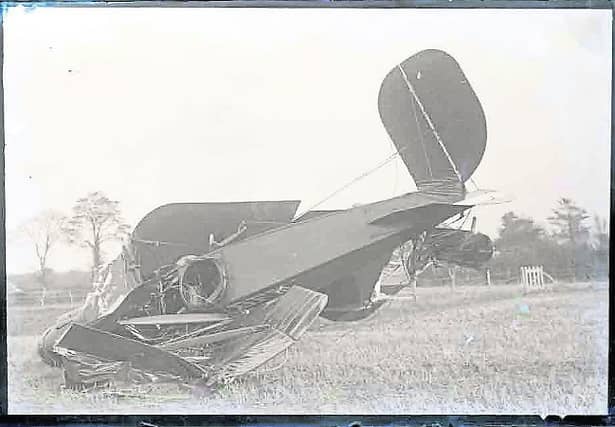 Rare photo of the Irish air service Bristol fighter which crash landed at Ballycane, Naas, in July 1922