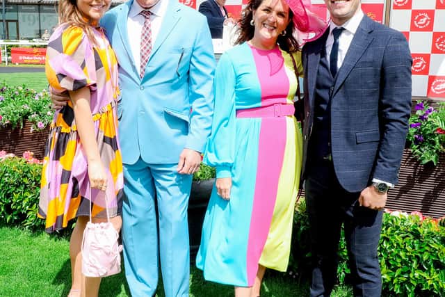 Clare woman Olive Foley beat over 80 other competitors to take The Most Stylish Lady title with a creative and colourful outfit. Olive is the widow of late legendary Irish rugby player and Munster rugby manager Anthony Foley and she took the title with her colourful Amelia Wixted dress and Joanne Skelly hat.