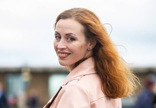 Iryna Meleshkova, from Zaporizhzhia, Ukraine, pictured at the Curragh on Sunday. Picture: Tom Maher/Inpho