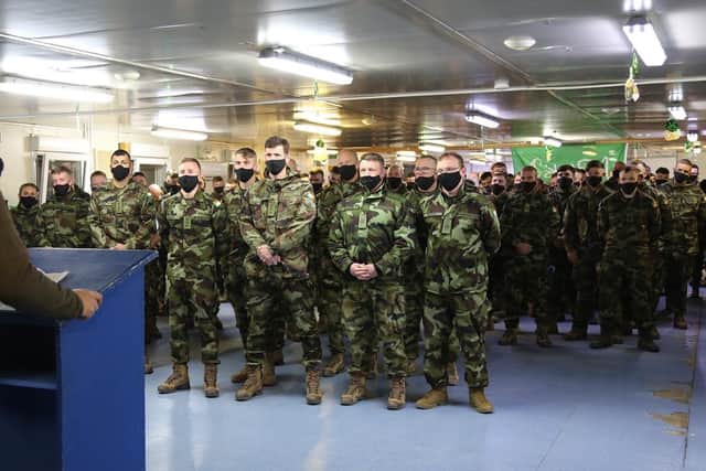 Mr Heydon said: "It was an honour to visit the 119th Infantry battalion serving in Lebanon this week to mark St Patrick's Day."