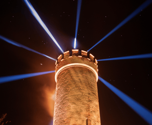 The Hill of Allen is illuminated last night / PHOTO: MARK MCGUIRE
