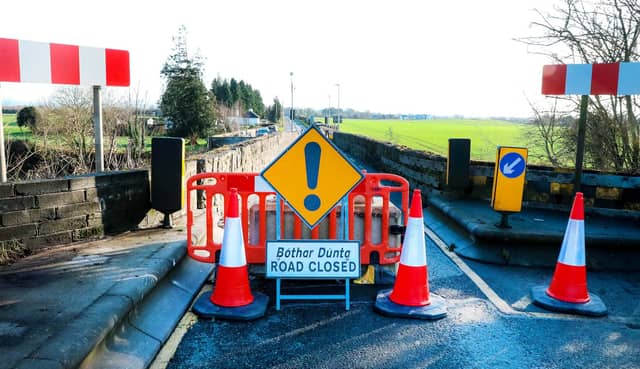 The Halverstown Cross to Caragh village has remained closed to vehicles since the incident on January 11.