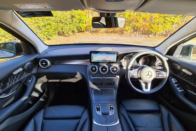 The interior of the car