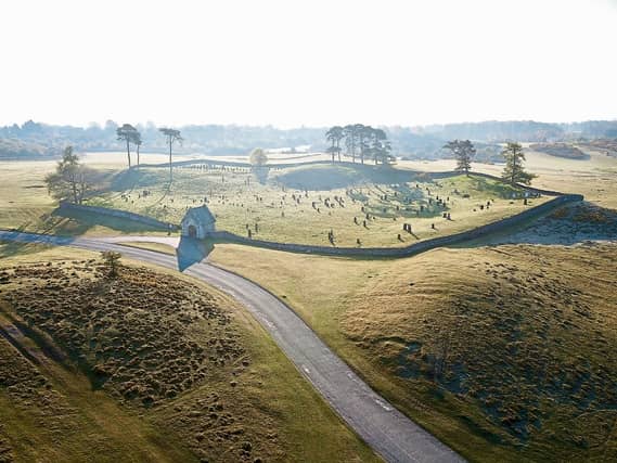 Aerial shot of the Military Cemetery, The Curragh