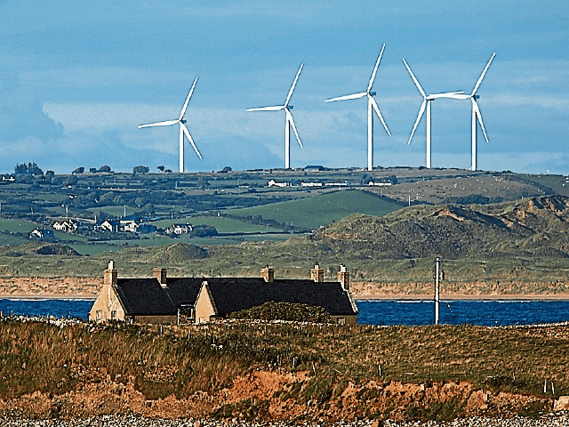 An example of a wind farm at the Acres, Ballyshannon, photographed from Tullaghan, Co Leitrim.