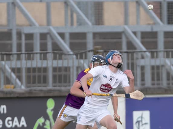 ildare Fionn Maher fully focused on winning procession during the Leinster Gaa Minor Hurling Championship game against Wexford