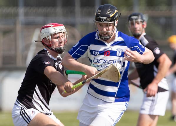 Eoin O'hehir on the charge for Naas against Manooth inthe 2020 IHC final