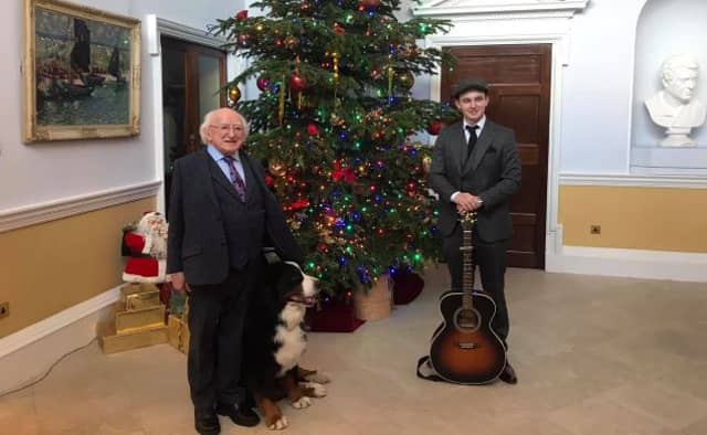 Dan McCabe with President Michael D Higgins