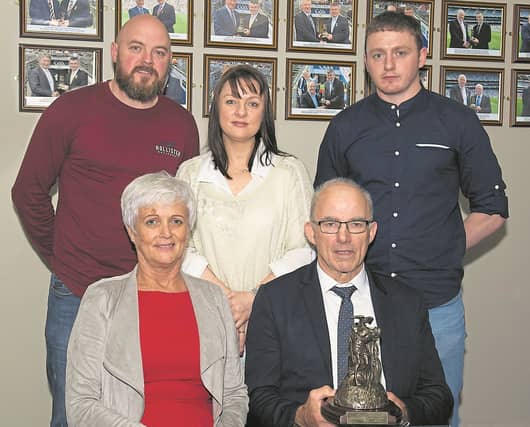 At the presentation of the Leinster GAA Hall of Fame Award to Kildare's Ollie Crinnigan, pictured with Caroline, and at back, Noel, Olivia and Patrick