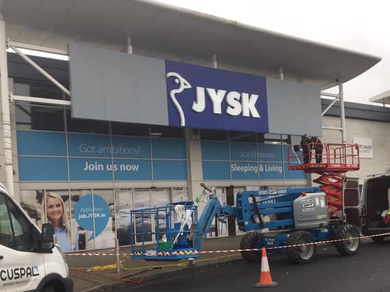 Work taking place at the JYSK store, Naas Retail Park PICTURE: Naas Ball