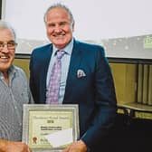 Pat Goulding with  rugby pundit and former player Brent Pope