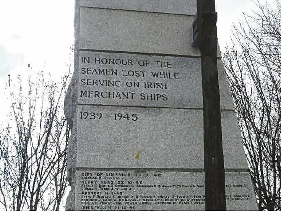 Donadea's William Simm's sacrifice is remembered at the memorial for merchant seamen in Dublin