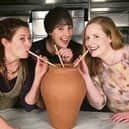 Our columnist Susan Boyle, far right, pictured with brewer Michaela Charles and food historian Tasha Marks sipping on the ancient beer they brewed as part of a British Museum project