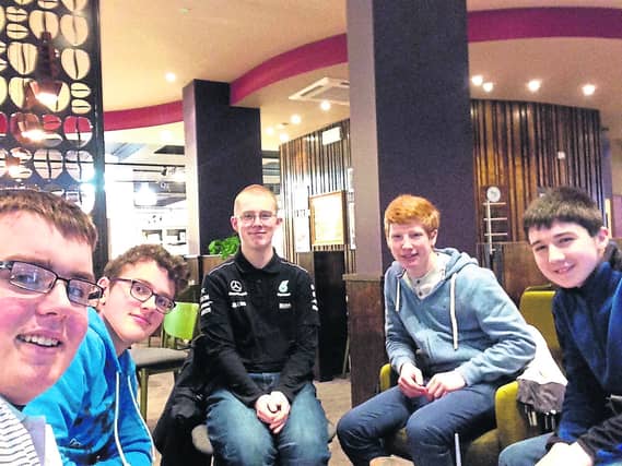 Naas CBS students Adam Farrelly, Eoghan Kelly, Conor Whelan, Shane Vigna and Dylan Stewart