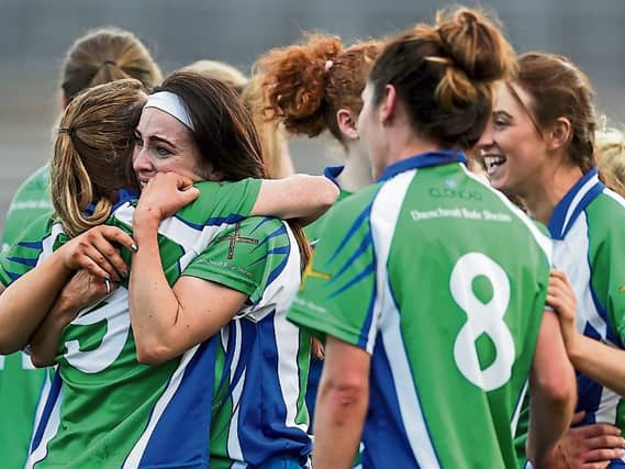 Johnstownbridge girls celebrate at the final whistle