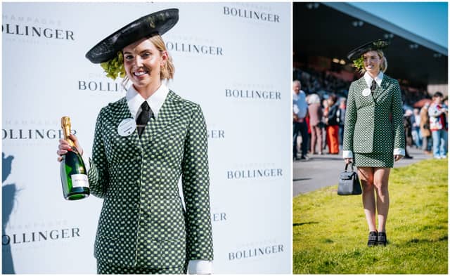 Olivia Clayton from Worcester in the UK who was chosen as Wednesday's Best Dressed Lady at Punchestown PICS: Simon Lazewski