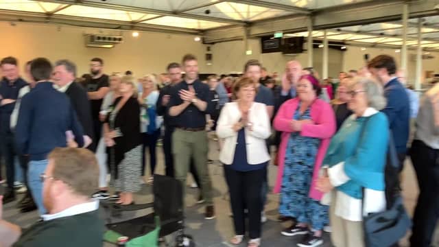 Delighted family and friends cheer as Claire O'Rourke is elected in Celbridge
