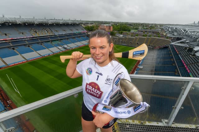 Róisín Roche of Kildare at the All-Ireland Camogie Championship launch. Photo by INPHO/Morgan Tracey