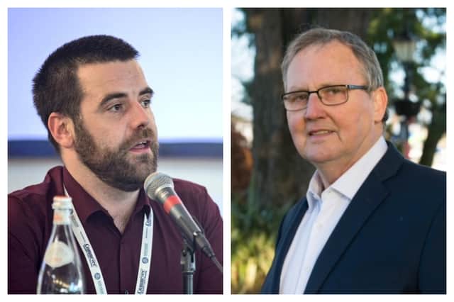 LEFT: Social Democrats Cllr Chris Pender made the comments and submitted a query at the meeting which related to traffic calming measures near Scoil na Naomh Uilig. His query was taken alongside a motion which was submitted by Fianna Fáil Cllr and Mayor of the MD, Noel Heavey (RIGHT)