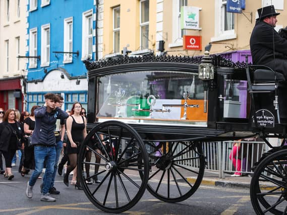 The coffin of Jack Kennedy passing through Athy