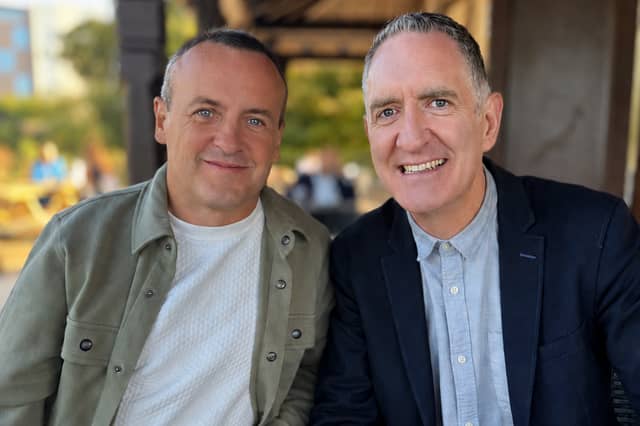 Cormac Ó hEadhra pictured with Enda Grace of Dundara Television & Media