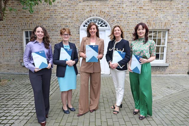 Pictured at the launch of the Medical Workforce Intelligence Report for 2025' at Kingram House, was the Minister for Health Jennifer Carroll MacNeill TD, along with: Dr Rachael Kelly, research manager; Medical Council of Ireland (MCI) CEO Dr Maria O’Kane; president of the MCI Prof Deirdre J Murphy; and Dr Bernadette Rock, head of research and regulatory data insights at the MCI