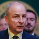 Micheal Martin speaking to the media