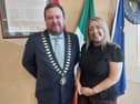 Cllr Lisa Murphy (FG) with Kildare County Council cathaoirleach Tim Durkan