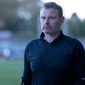 The determined look of Maynooth Senior Football Manager Ross Glavin as he guides his side to their first Kildare Senior Football Championship final in 110 years